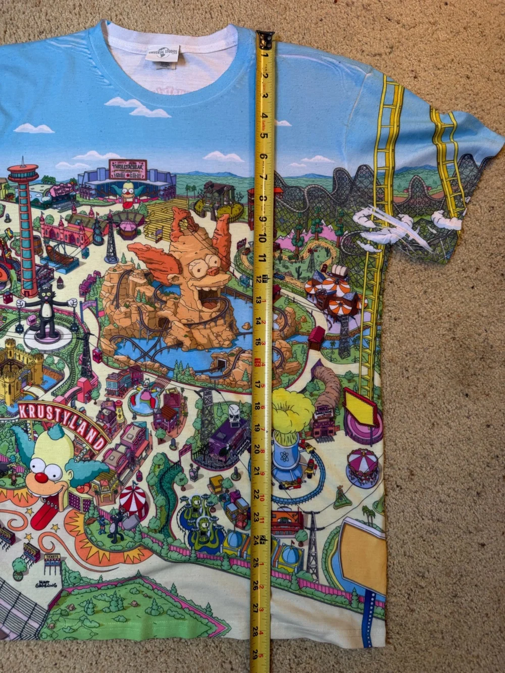 Universal Studios The Simpsons Krustyland Map Graphic Tee Size L White - Picture 5 of 6